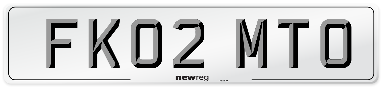 FK02 MTO Number Plate from New Reg